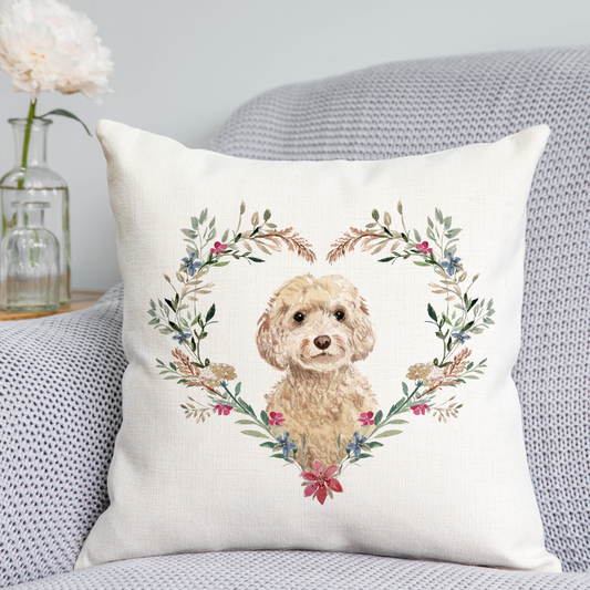 Floral Cockapoo Cushion