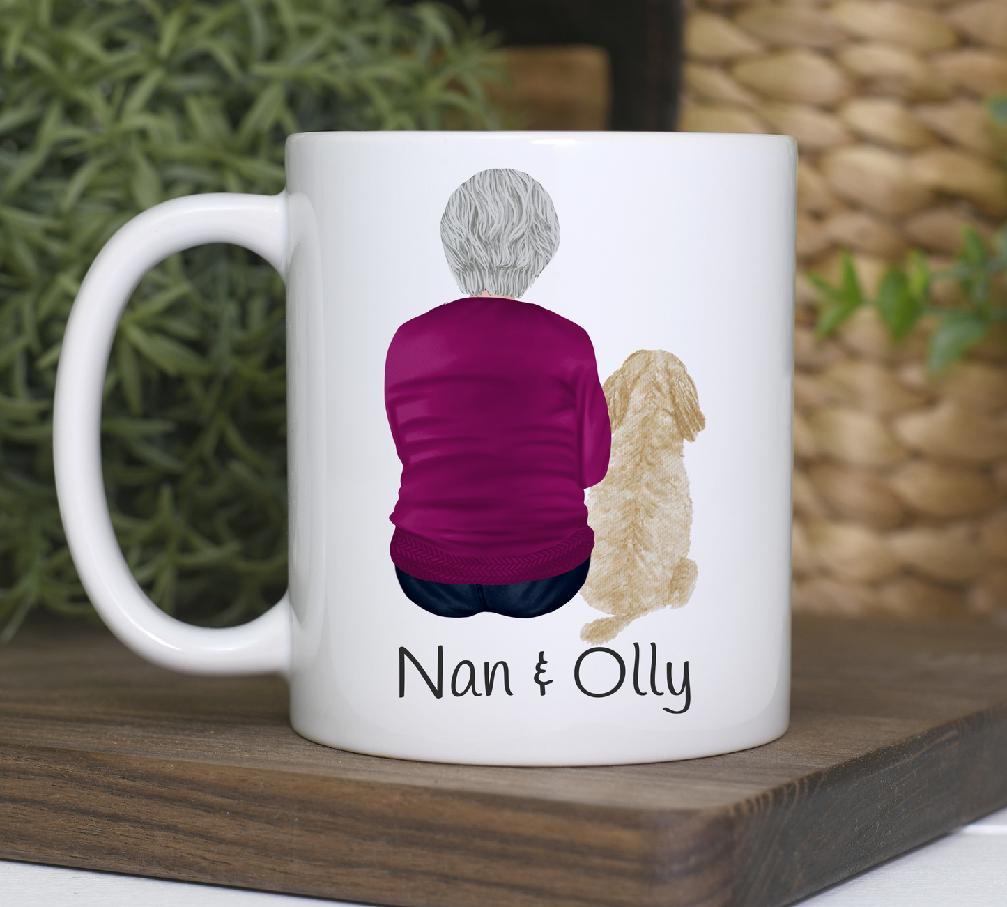 Customisable Lady & Dog Mug