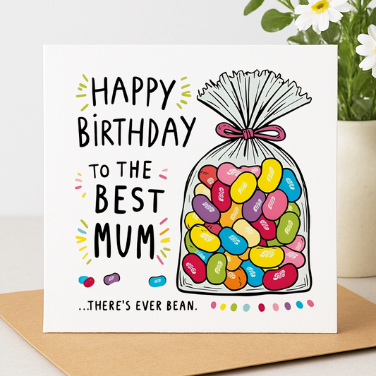Best Mum Jelly Bean Birthday Card