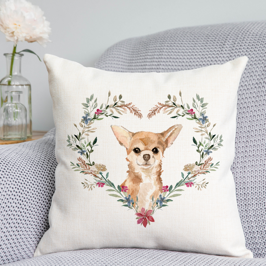 Floral Chihuahua Cushion