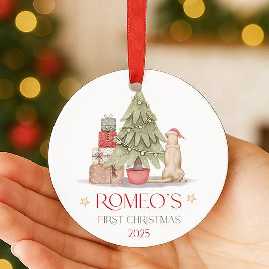 Personalised Dog First Christmas Ornament