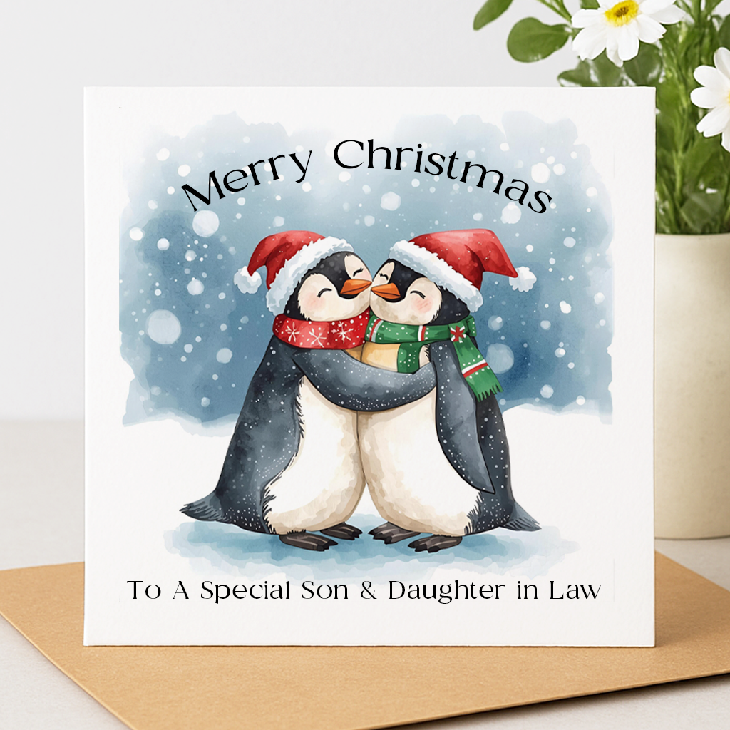Personalised Penguin Christmas Card