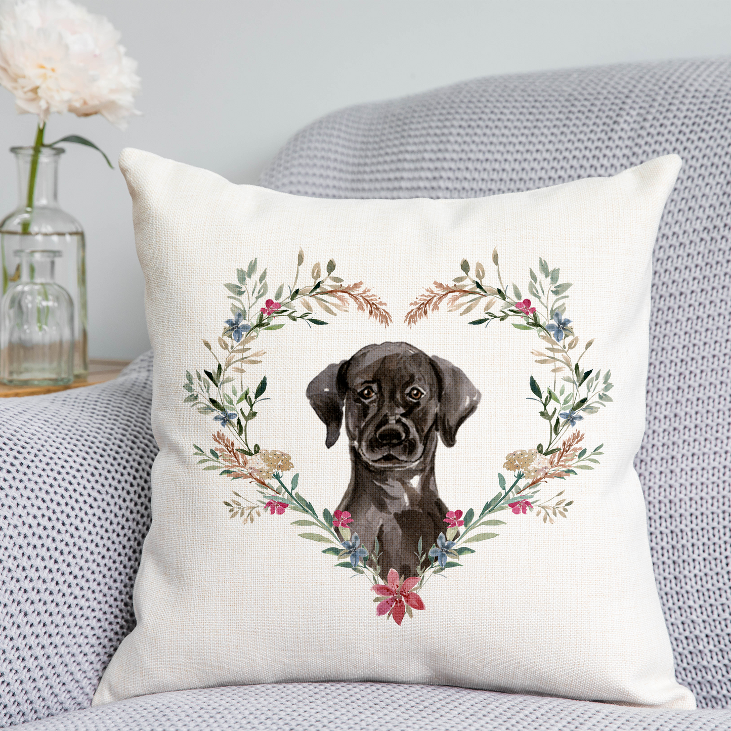 Floral Labrador Cushion