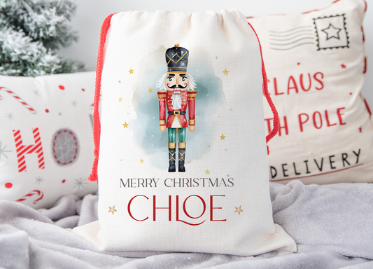 Personalised Nutcracker Christmas Sack