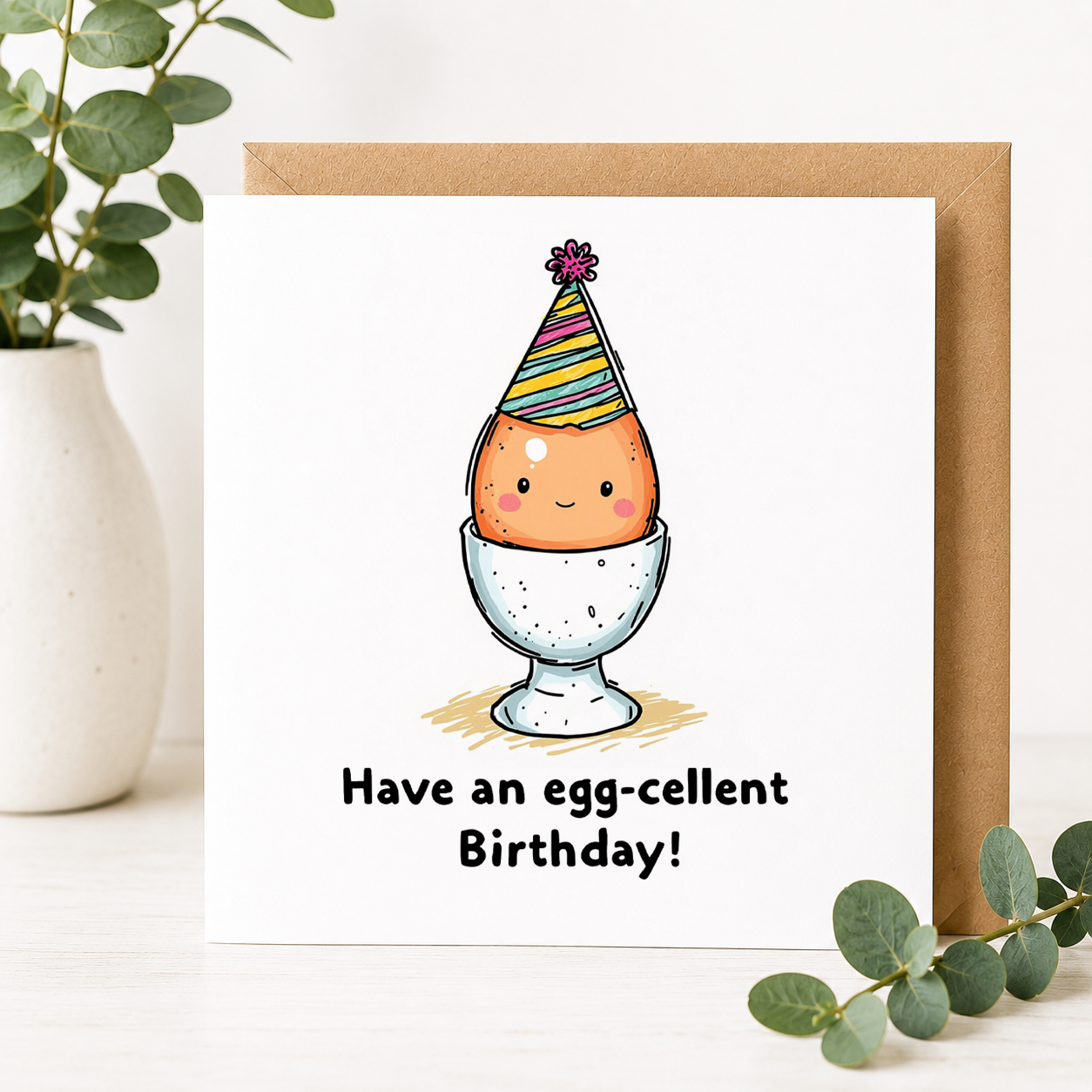 Funny Egg Birthday Card – Have an Egg-cellent Birthday!