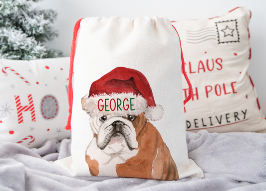 Personalised Bulldog Christmas Sack