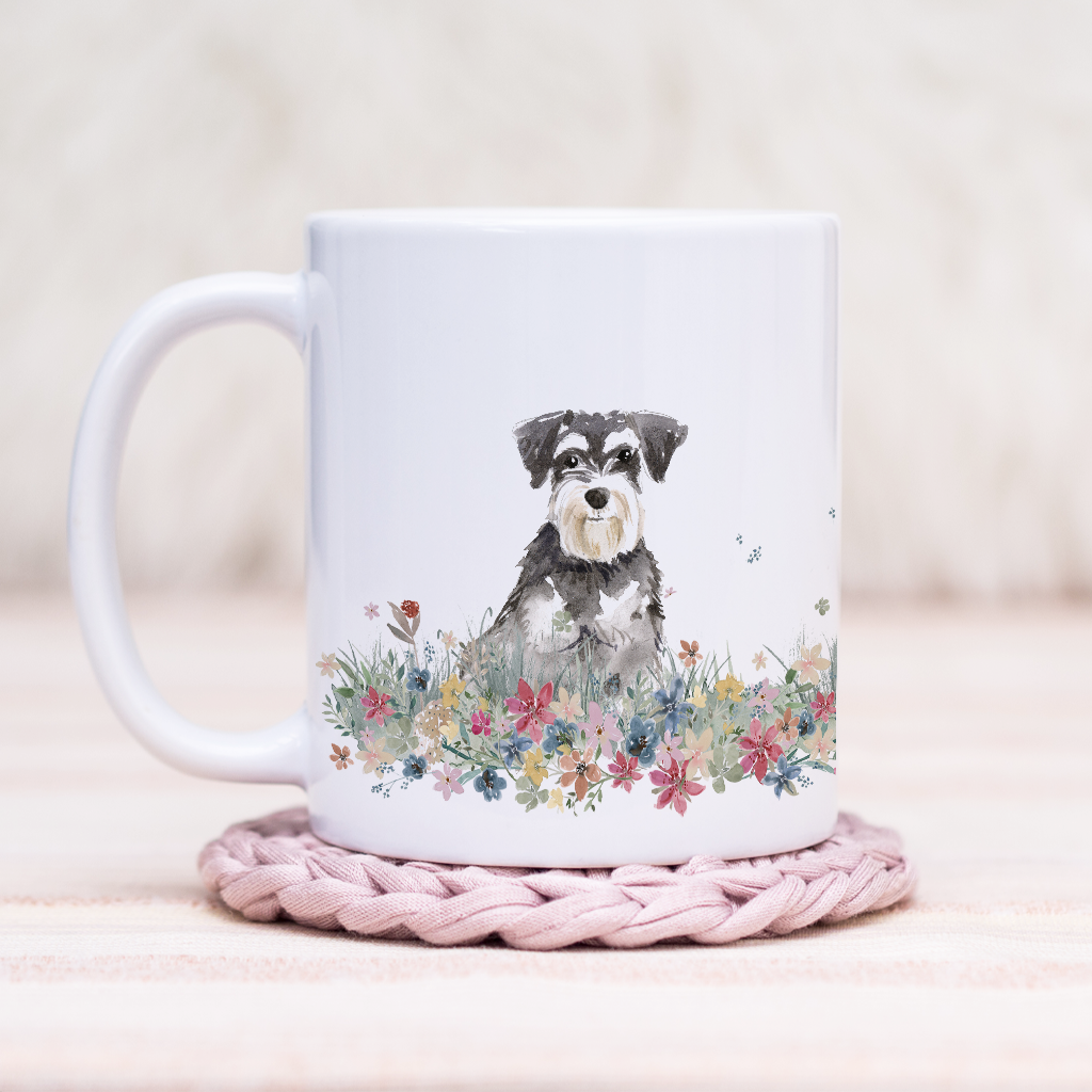 Schnauzer Floral Wrap Mug