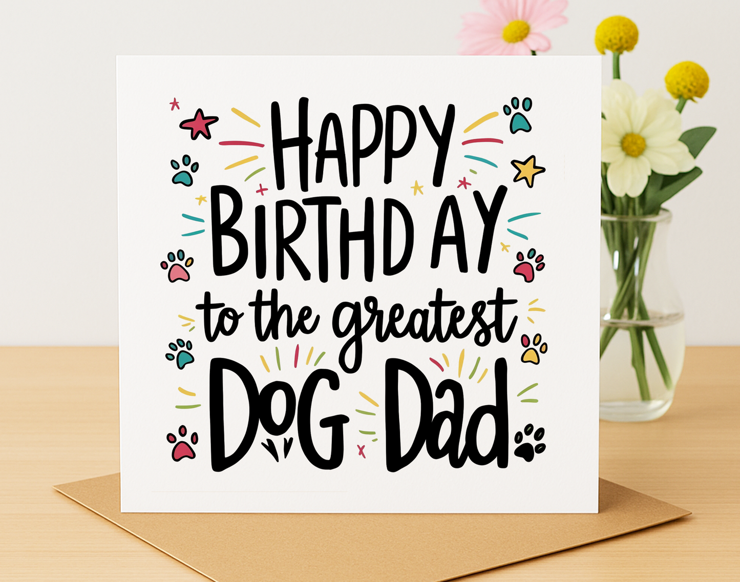 Happy Birthday to the Greatest Dog Dad card