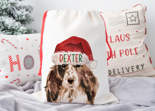 Personalised Spaniel Christmas Sack
