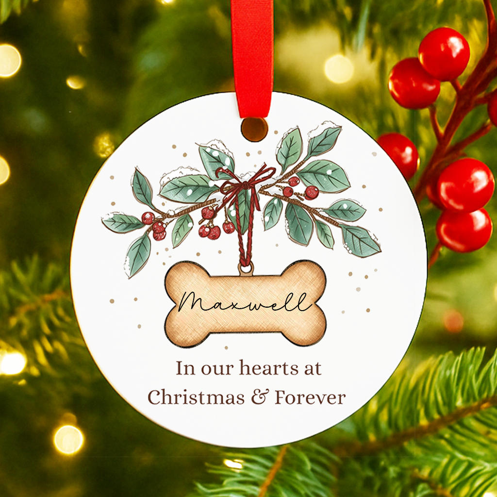 Dog Memorial Christmas Ornament