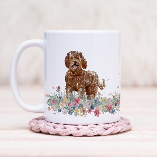 Labradoodle Floral Wrap Mug