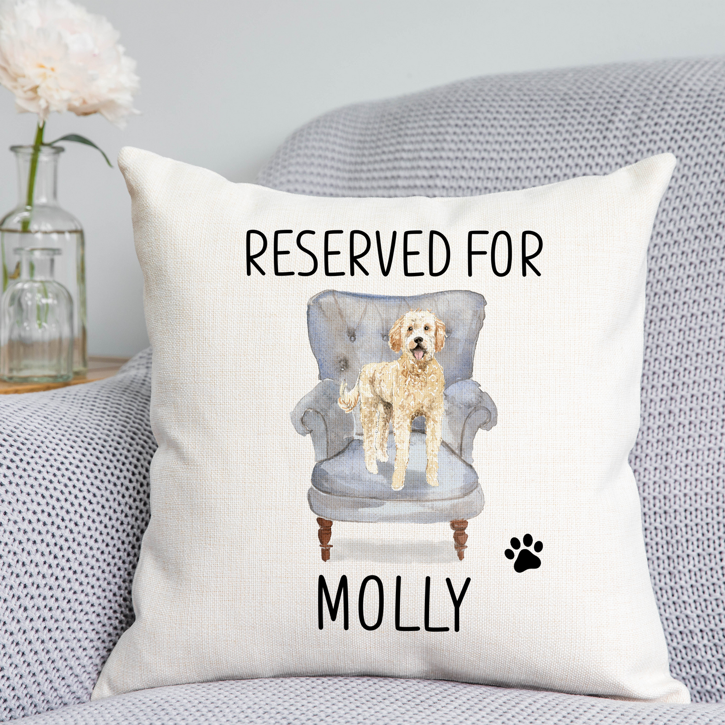 Golden Labradoodle Reserved For Dog Cushion