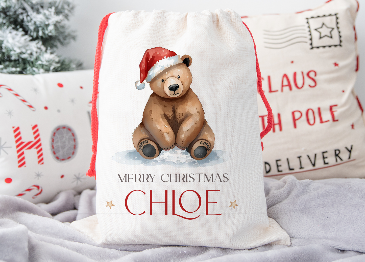 Personalised Bear Christmas Sack