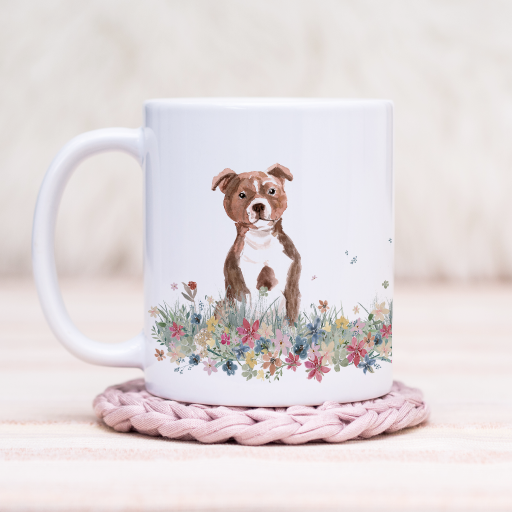 Staffie Floral Wrap Mug