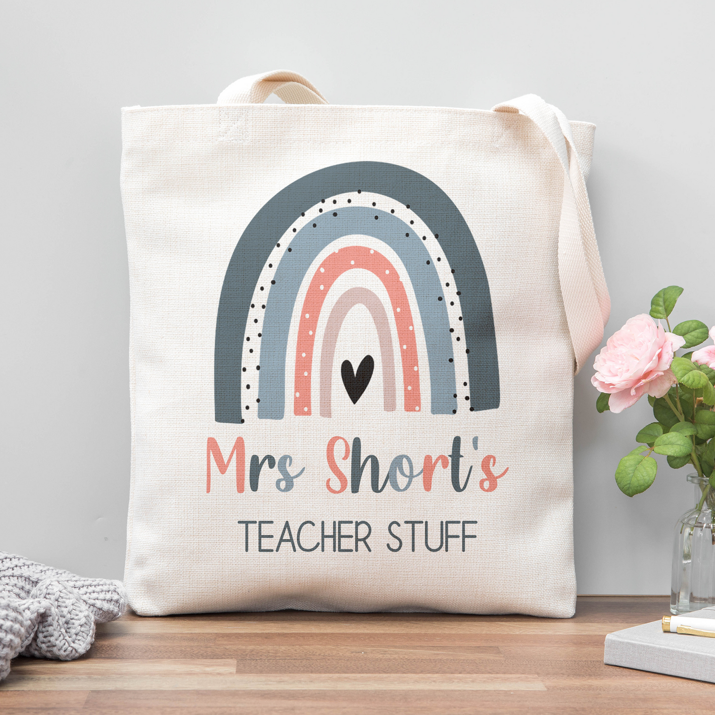 Rainbow Teacher Tote Bag