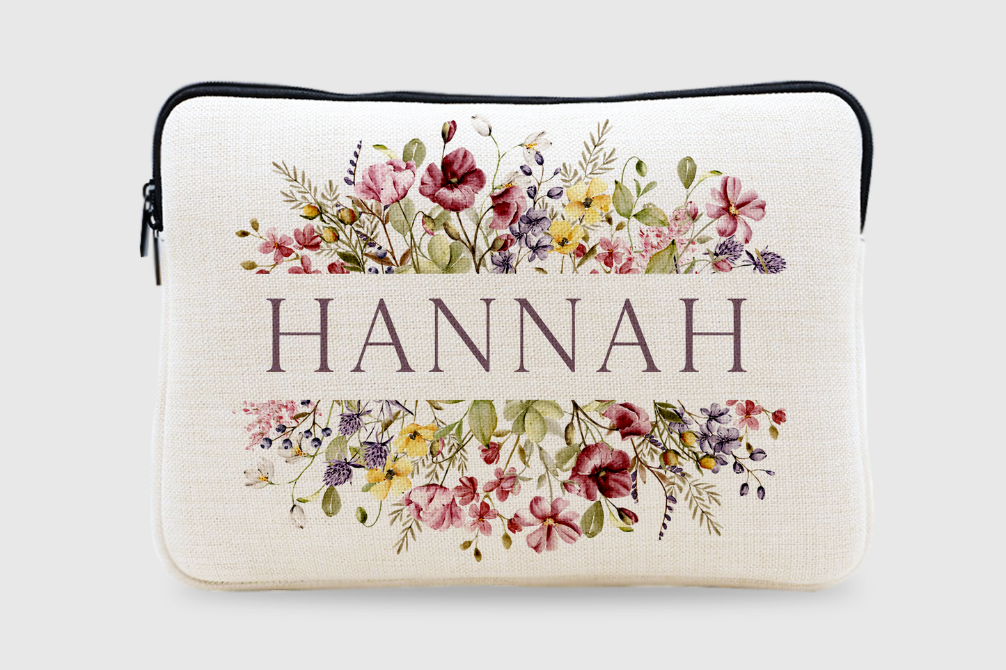 Floral Name Laptop Bag