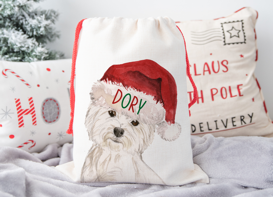Personalised Westie Christmas Sack