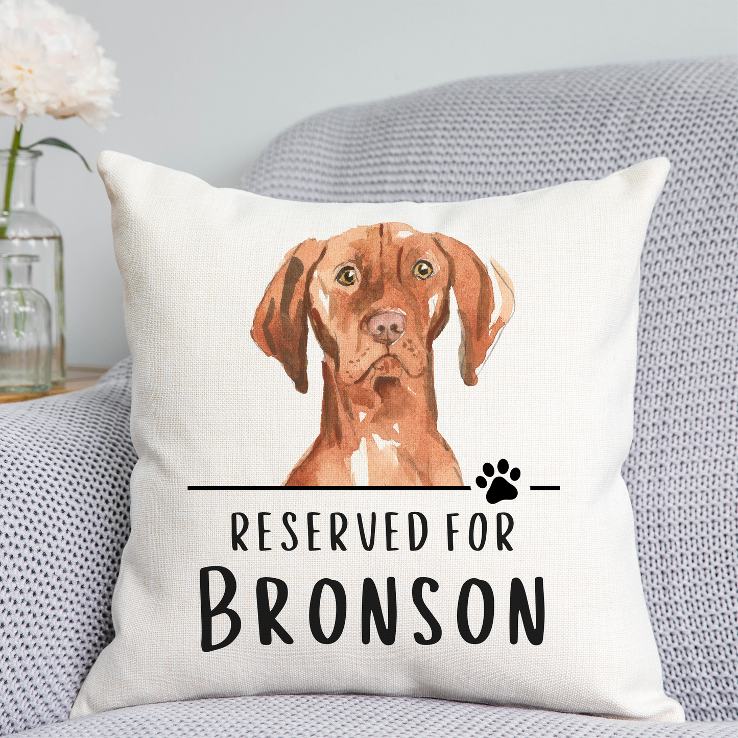 Vizsla Reserved For Dog Cushion