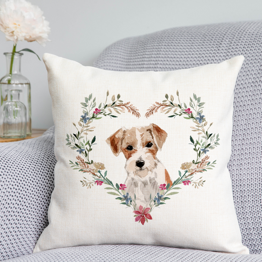 Floral Jack Russell Cushion