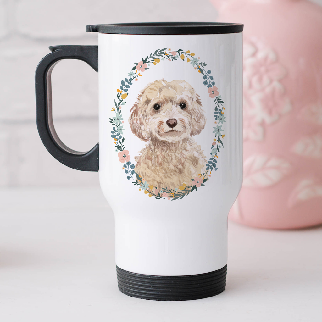 Floral Cockapoo Travel Mug