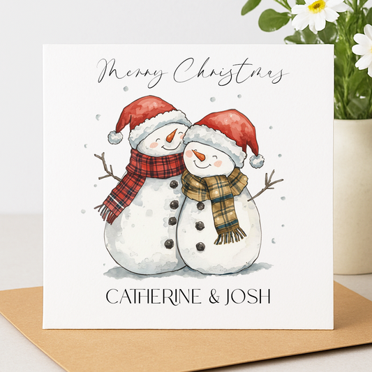 Personalised Snowman Christmas Card