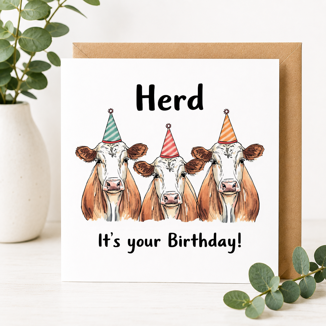 Funny Cow Birthday Card – Herd It's Your Birthday!