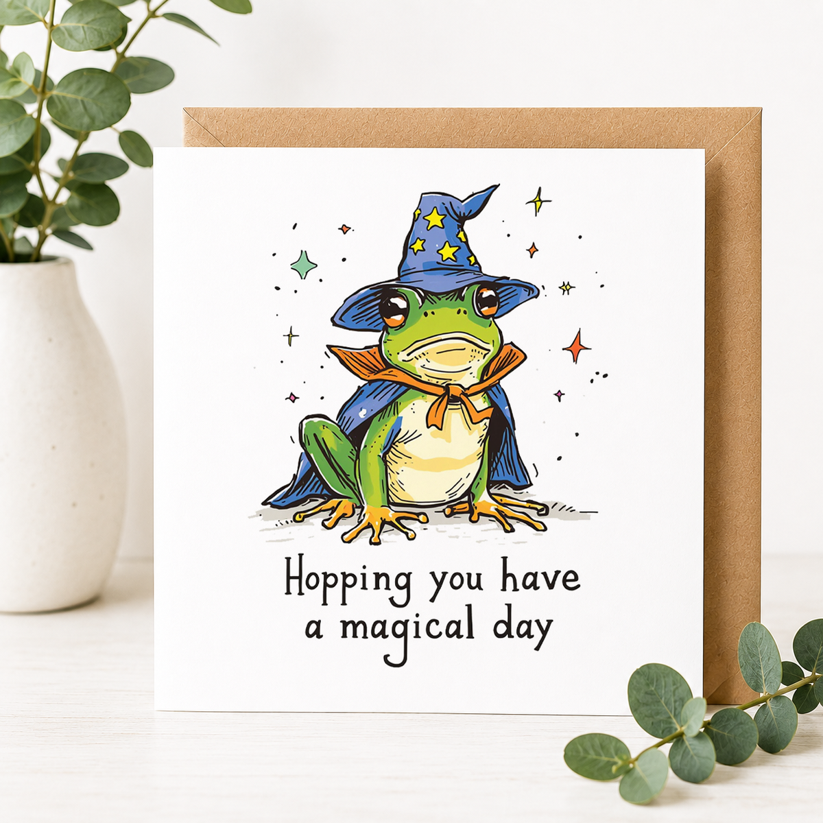 Frog Birthday Card – Hopping You Have a Magical Day