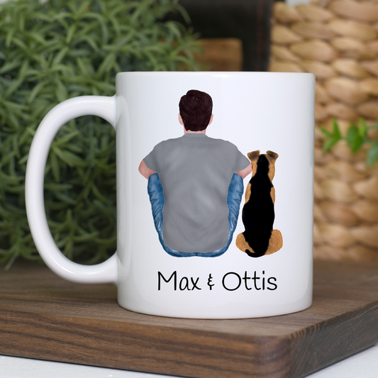 Customisable Man & Dog Mug
