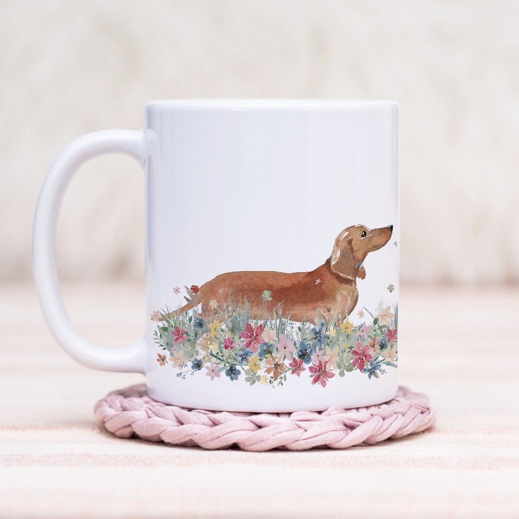 Dachshund Floral Wrap Mug