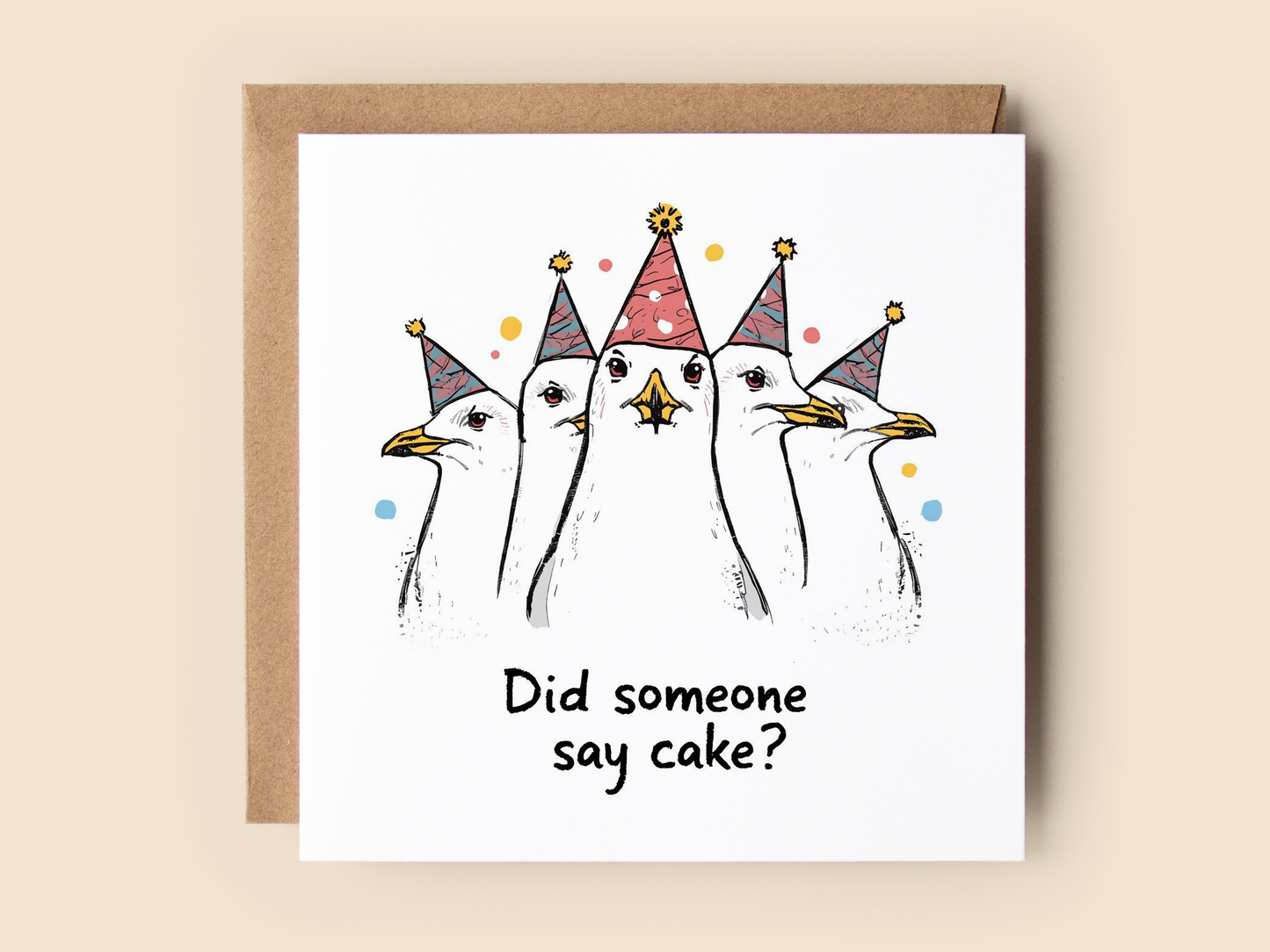 Funny Seagull Birthday Card