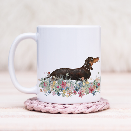 Dachshund Floral Wrap Mug