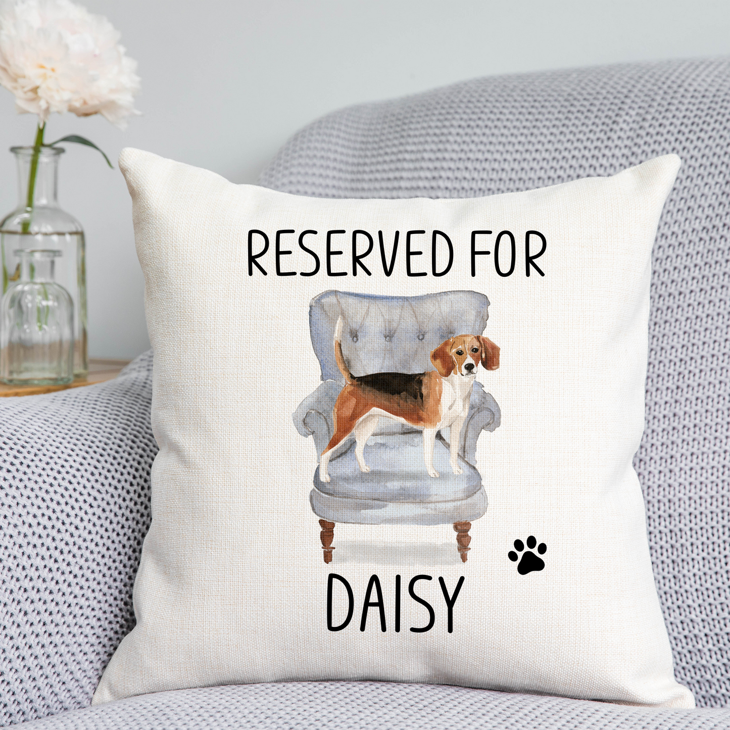 Beagle Reserved For Dog Cushion