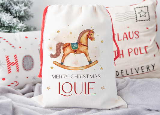 Personalised Rocking Horse Christmas Sack