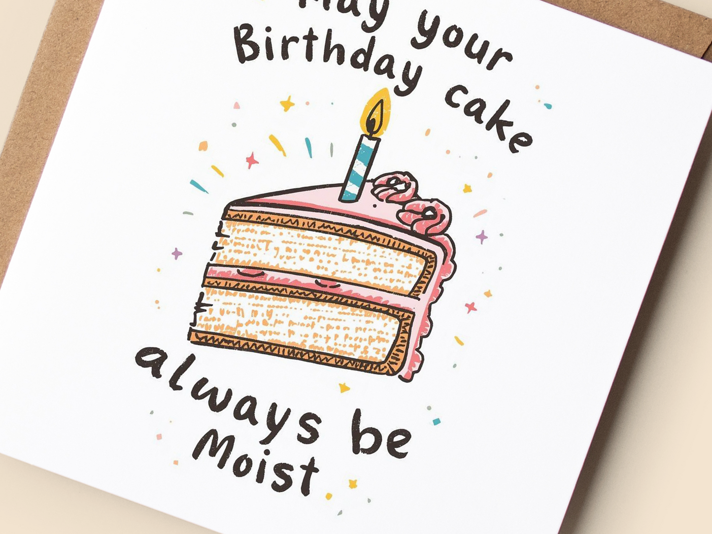 Funny Cake Birthday Card