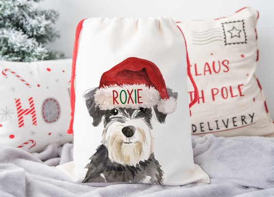 Personalised Schanuzer Christmas Sack