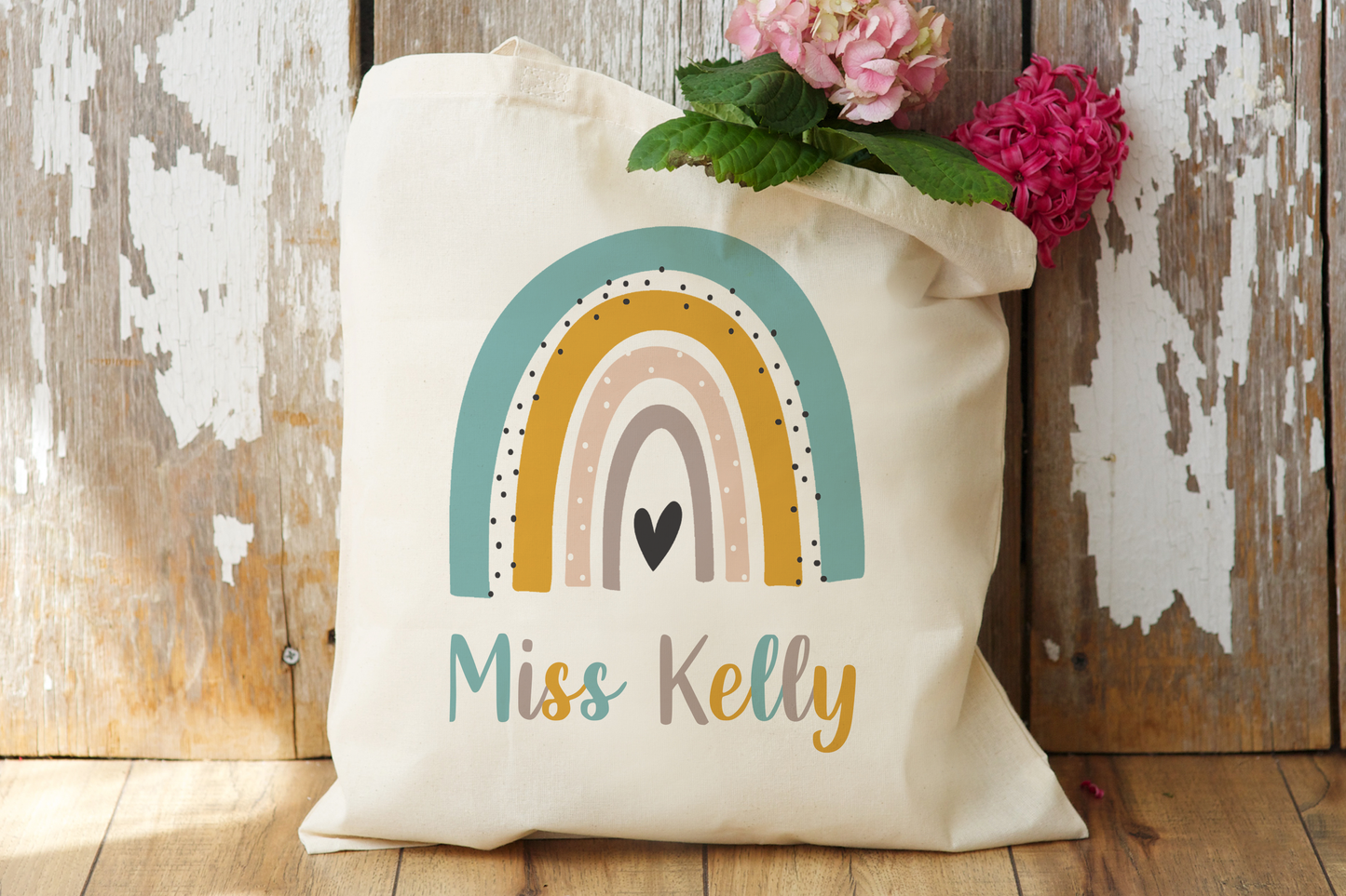 Rainbow Teacher Tote Bag