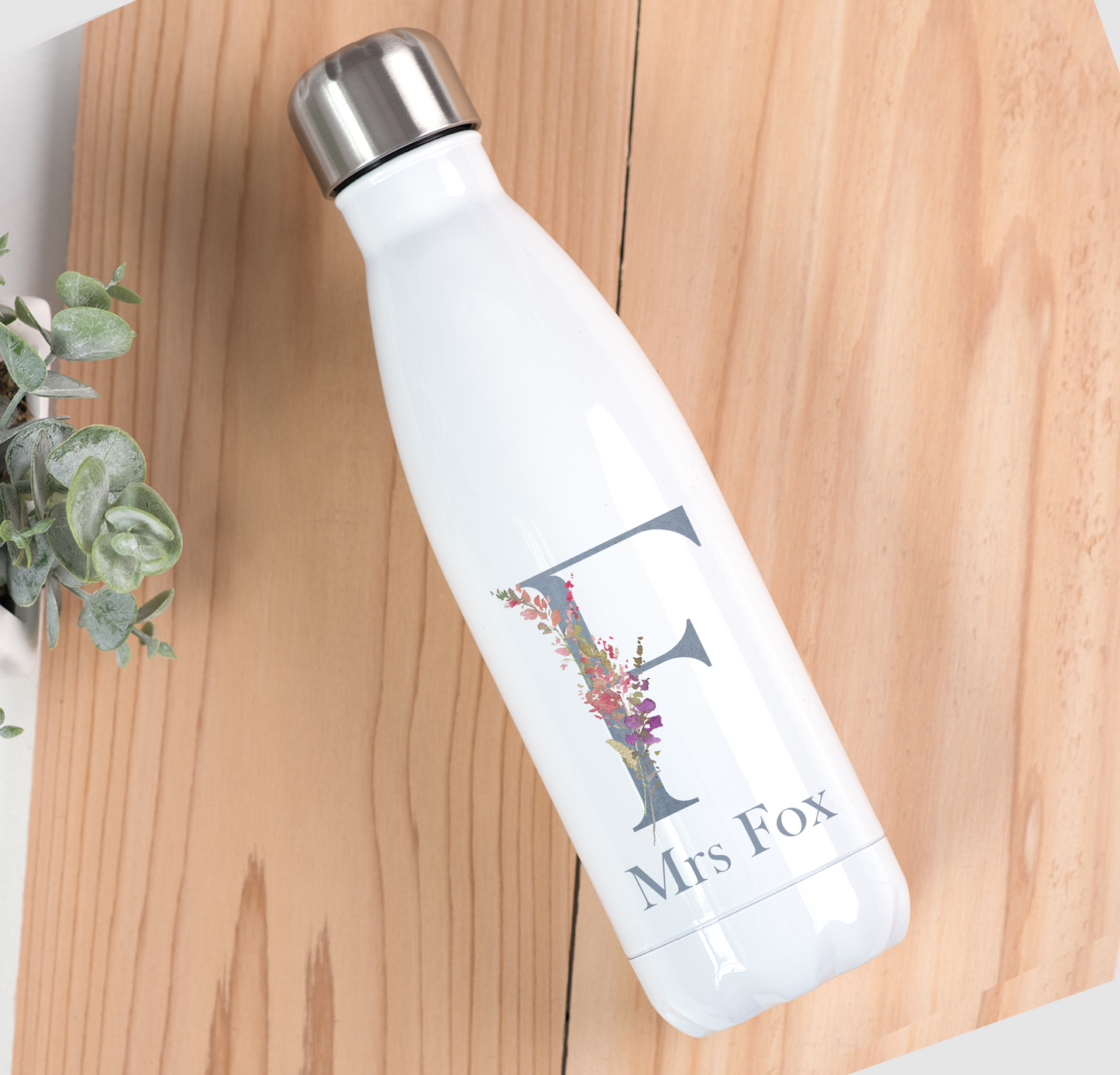 Floral Name Drinks Bottle