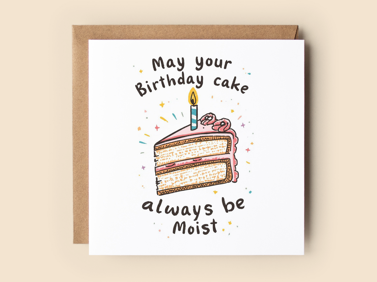 Funny Cake Birthday Card