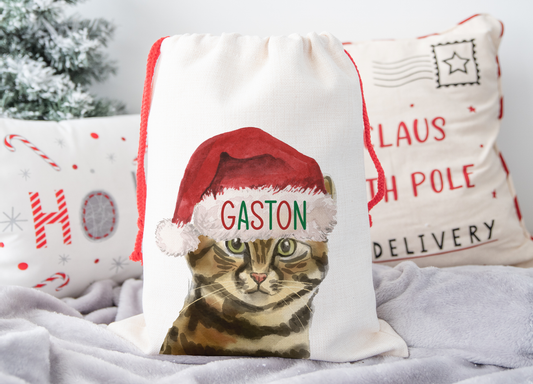 Personalised Cat Christmas Sack