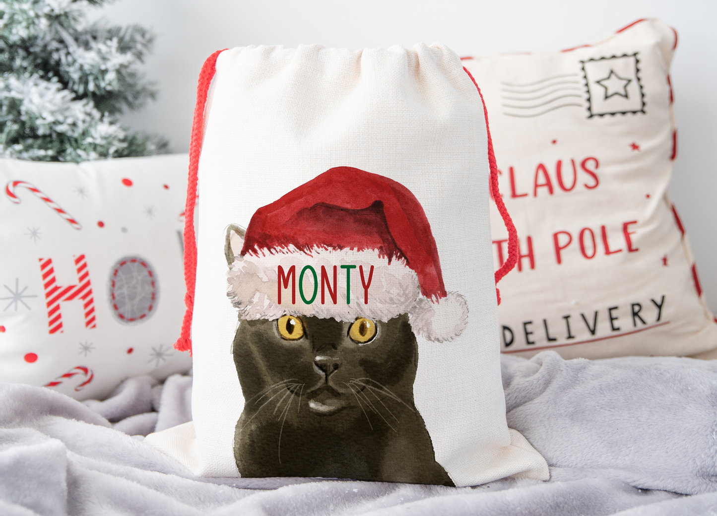 Personalised Cat Christmas Sack