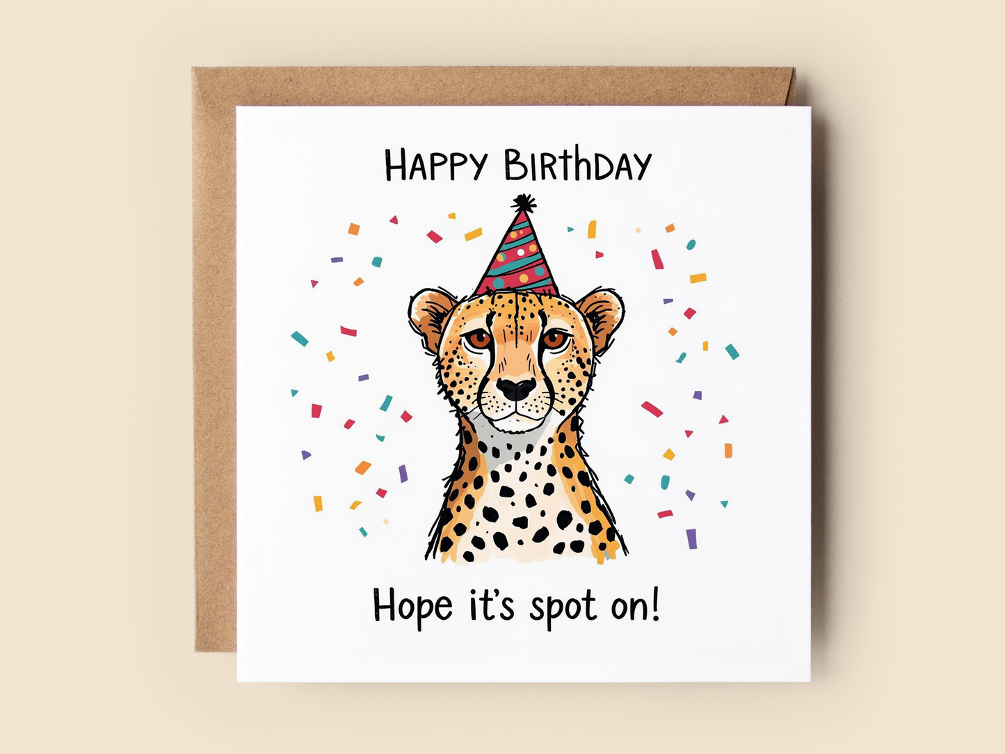 Cheetah Birthday Card, Hope It's Spot On