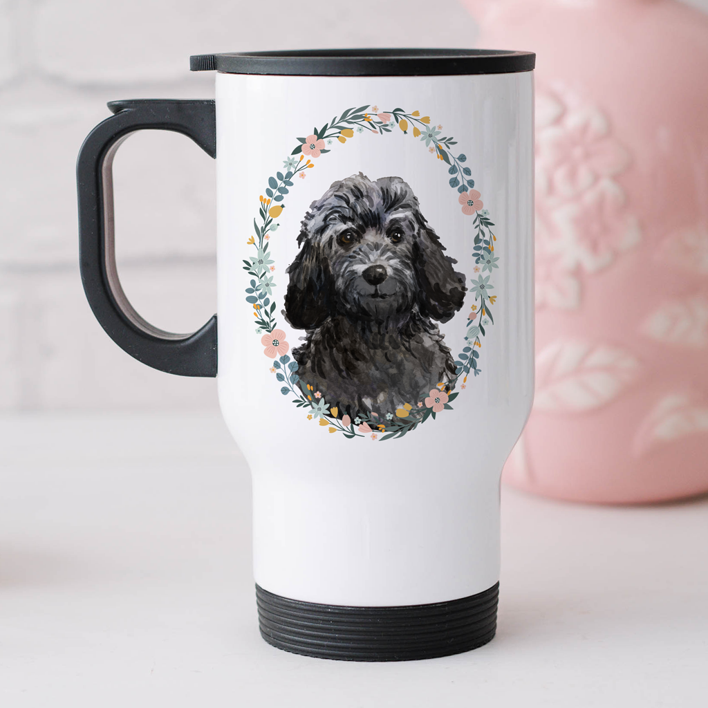 Floral Cockapoo Travel Mug