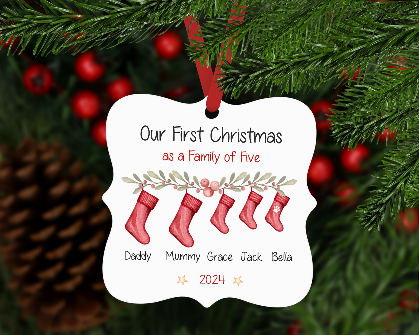 1st Christmas Stocking Family Bauble