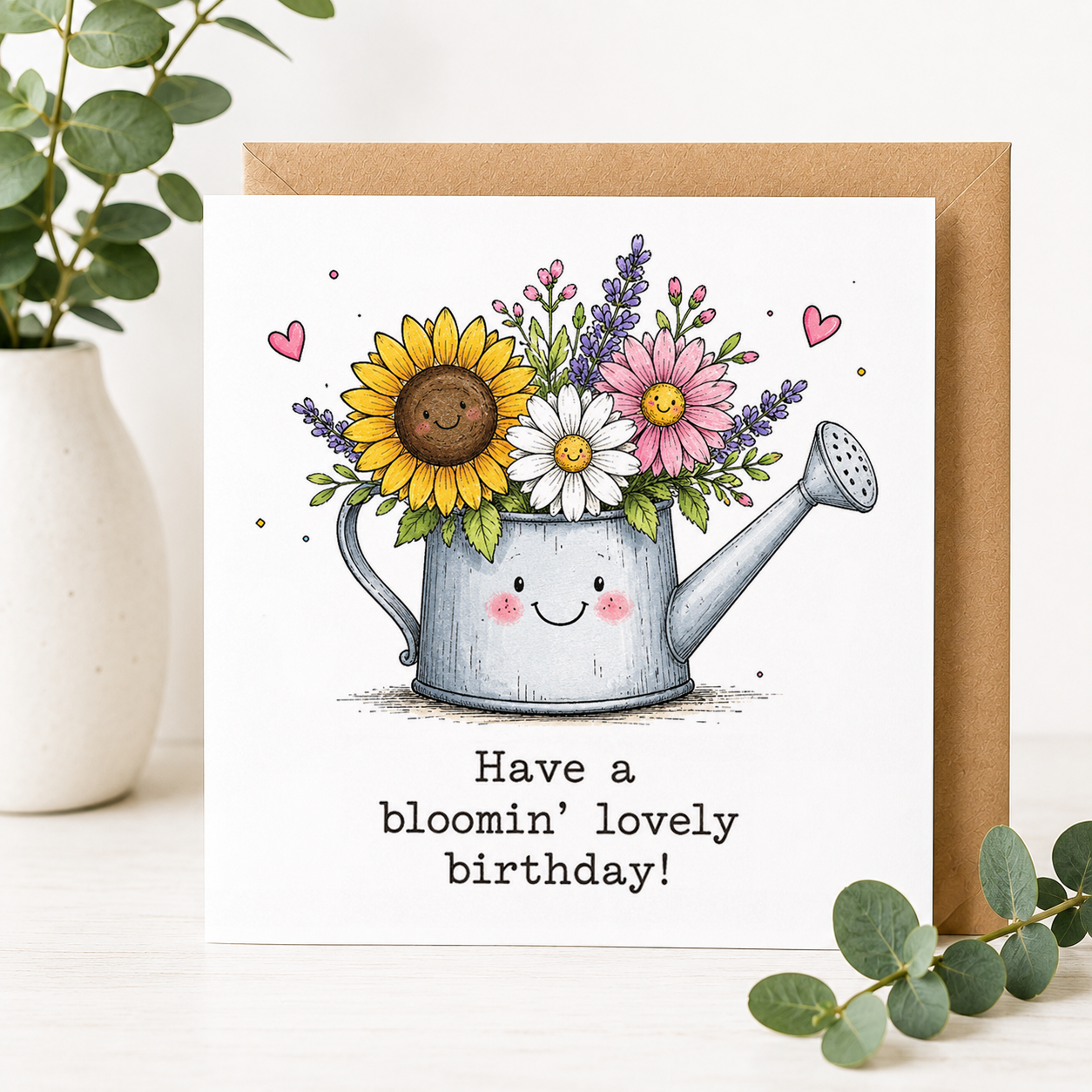 Cute Floral Birthday Card – "Have a Bloomin' Lovely Birthday!"
