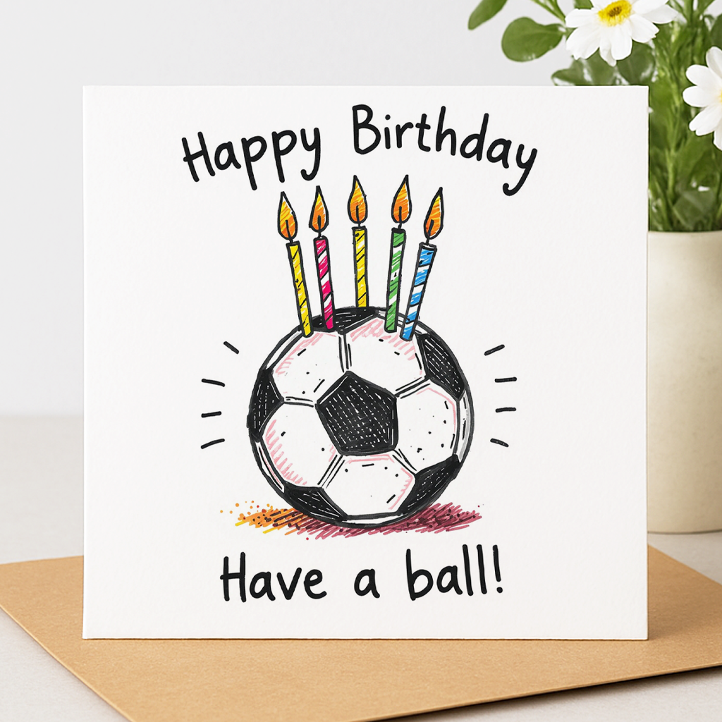 Funny Football Birthday Card – "Have a Ball!"