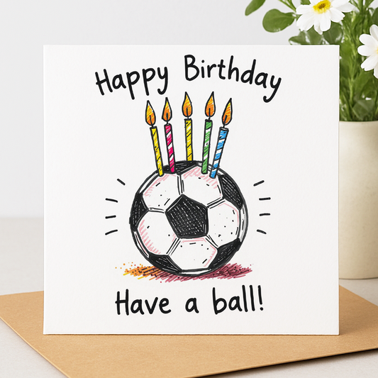 Funny Football Birthday Card – "Have a Ball!"