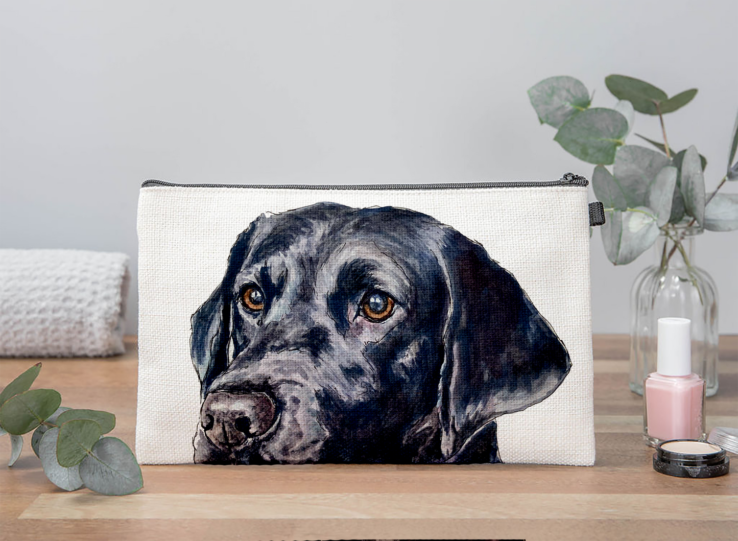 Black Labrador Makeup Bag