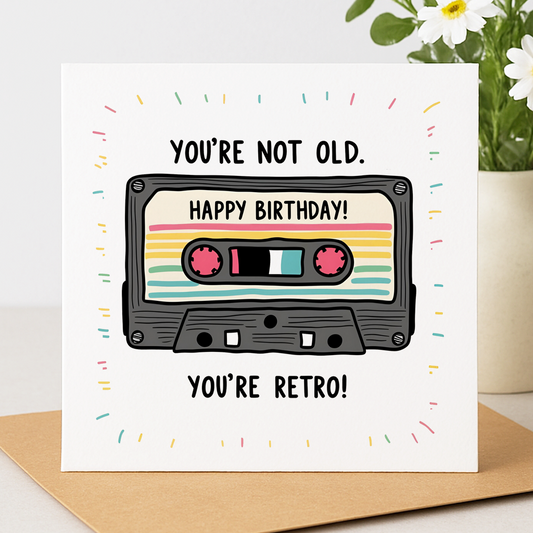 You’re Not Old, You’re Retro! birthday card