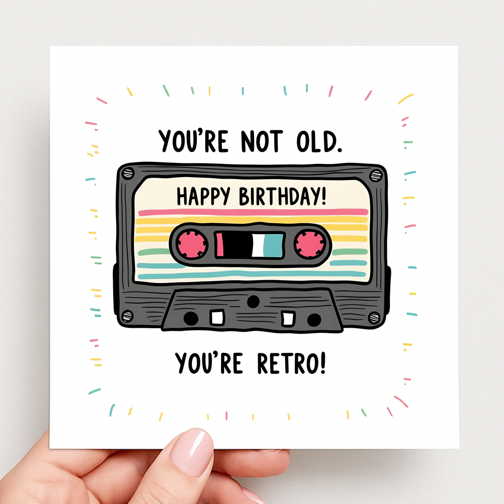 You’re Not Old, You’re Retro! birthday card