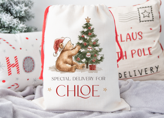 Personalised Bear Christmas Sack